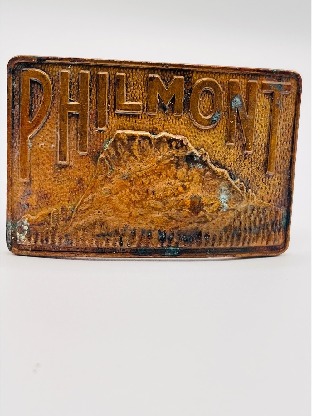 Vintage Philmont Scout Ranch Tooth of Time Brass Belt Buckle BSA 3.4”